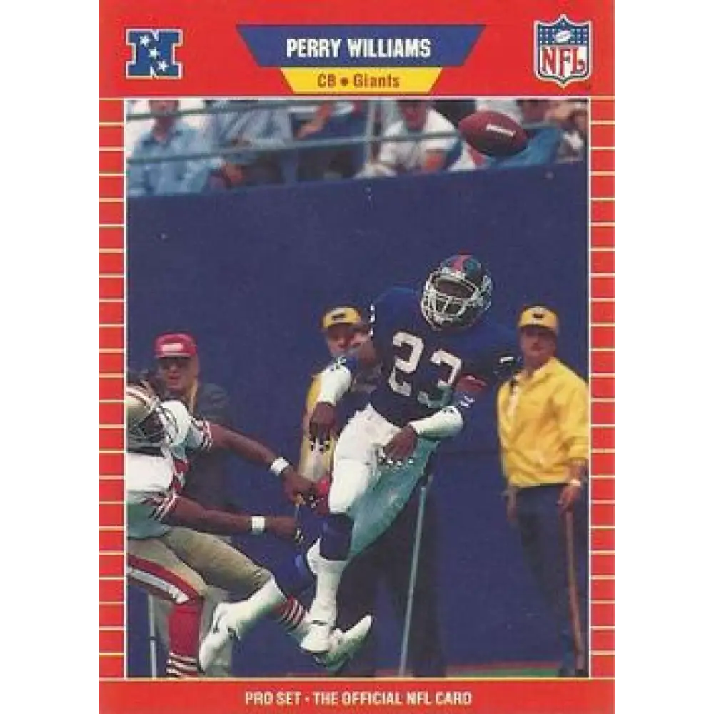 1989 Pro Set #472 Perry Williams NM-MT RC Rookie New York Giants Football Card Image 1