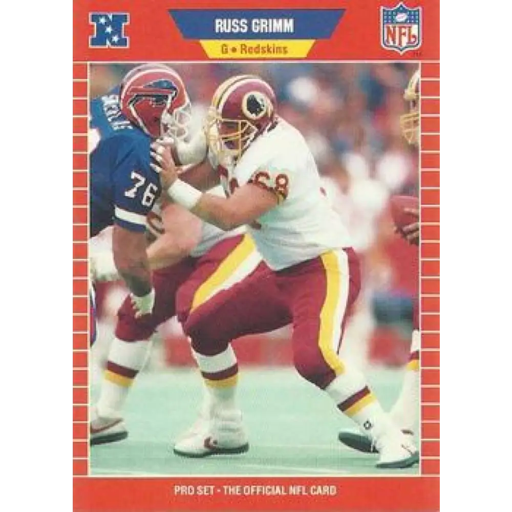 1989 Pro Set #481 Russ Grimm NM-MT Washington Redskins Football Card Image 1