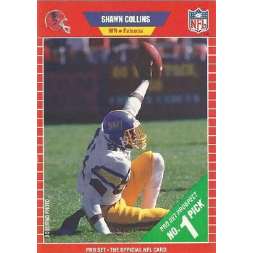 1989 Pro Set #485 Shawn Collins NM-MT RC Rookie Atlanta Falcons Football Card Image 1