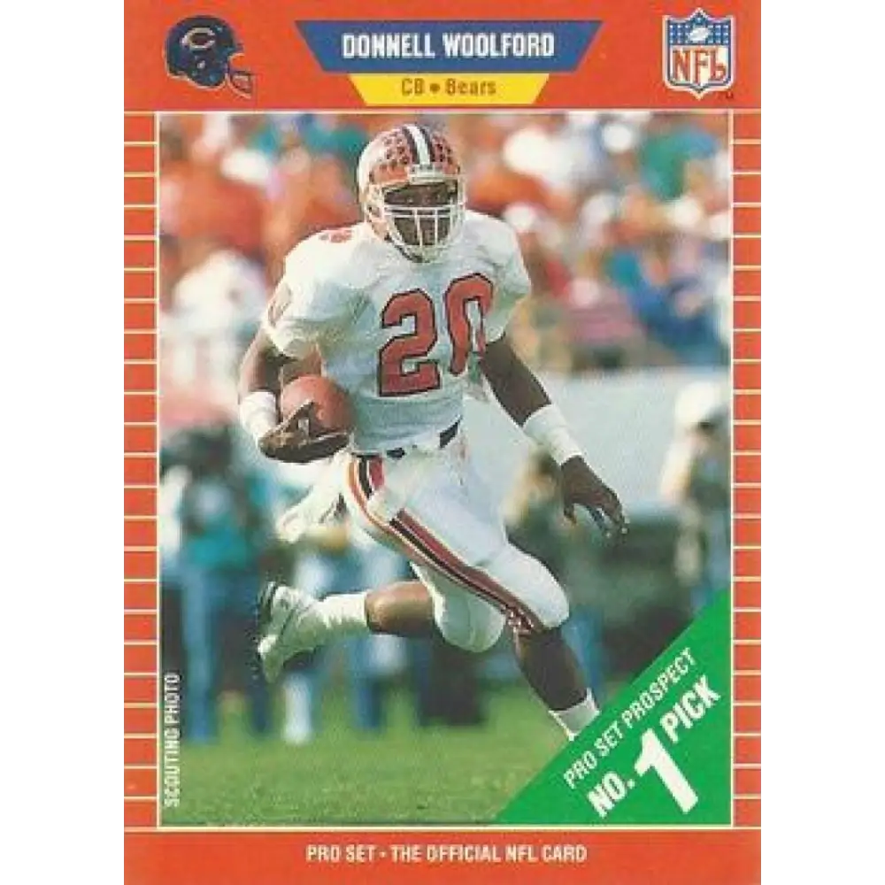 1989 Pro Set #488 Donnell Woolford NM-MT RC Rookie Chicago Bears Football Card Image 1