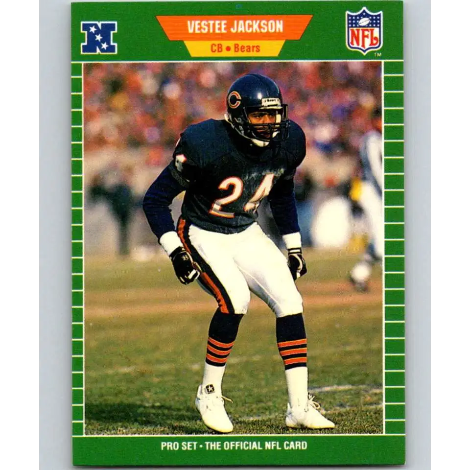 1989 Pro Set #49 Vestee Jackson NM-MT RC Rookie Chicago Bears Football Card Image 1