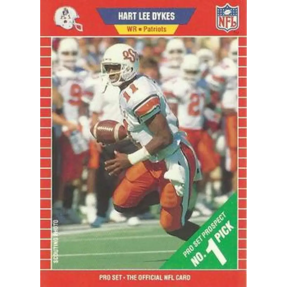 1989 Pro Set #503 Hart Lee Dykes NM-MT RC Rookie New England Patriots Football Card Image 1
