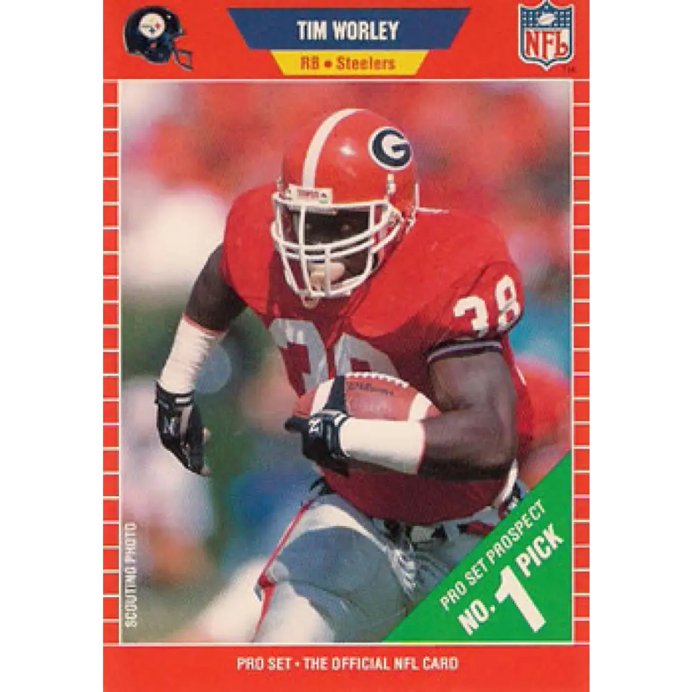 1989 Pro Set #511 Tim Worley NM-MT RC Rookie Pittsburgh Steelers Football Card Image 1