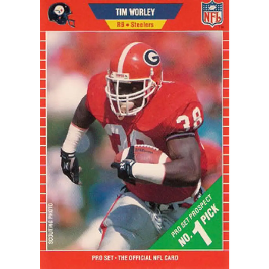 1989 Pro Set #511 Tim Worley NM-MT RC Rookie Pittsburgh Steelers Football Card Image 1