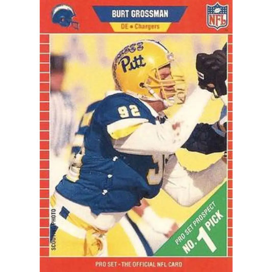 1989 Pro Set #512 Burt Grossman NM-MT RC Rookie San Diego Chargers Football Card Image 1