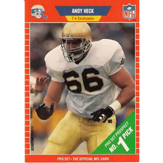 1989 Pro Set #514 Andy Heck NM-MT RC Rookie Seattle Seahawks Football Card Image 1