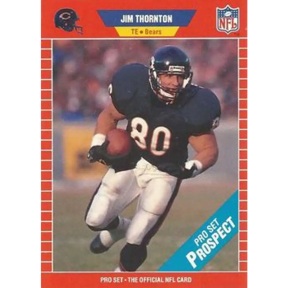 1989 Pro Set #517 Jim Thornton NM-MT RC Rookie Chicago Bears Football Card Image 1
