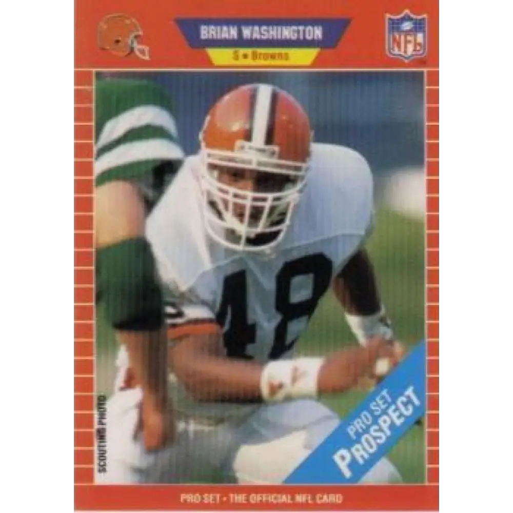 1989 Pro Set #520 Brian Washington NM-MT RC Rookie Cleveland Browns Football Card Image 1