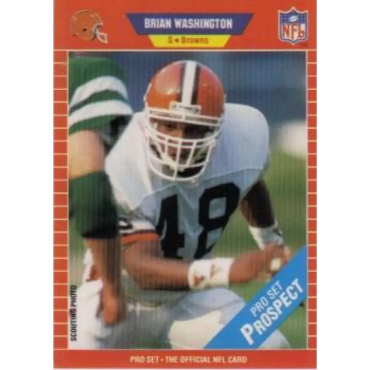 1989 Pro Set #520 Brian Washington NM-MT RC Rookie Cleveland Browns Football Card Image 1