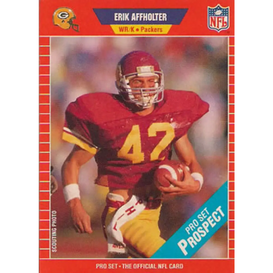 1989 Pro Set #522 Erik Affholter NM-MT RC Rookie Green Bay Packers Football Card Image 1