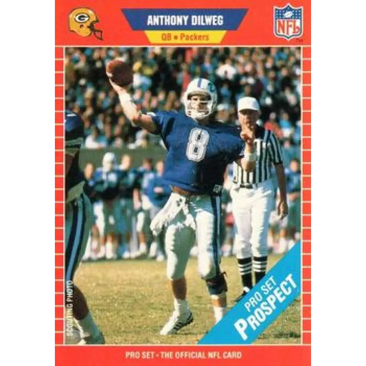1989 Pro Set #523 Anthony Dilweg NM-MT RC Rookie Green Bay Packers Football Card Image 1