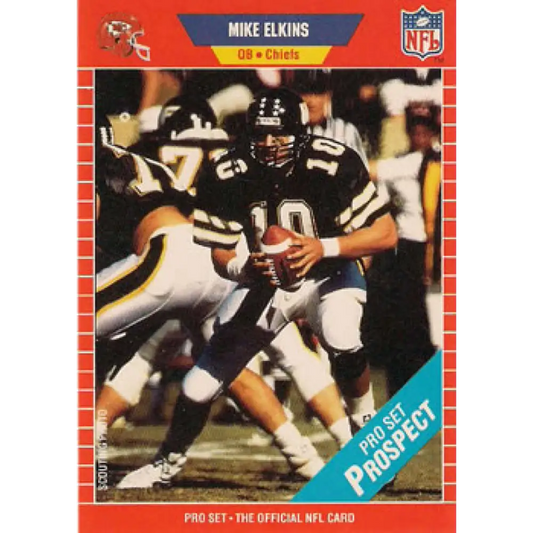 1989 Pro Set #525 Mike Elkins NM-MT RC Rookie Kansas City Chiefs Football Card Image 1