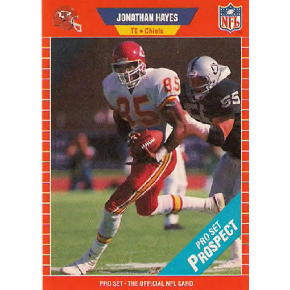 1989 Pro Set #526 Jonathan Hayes NM-MT RC Rookie Kansas City Chiefs Football Card Image 1
