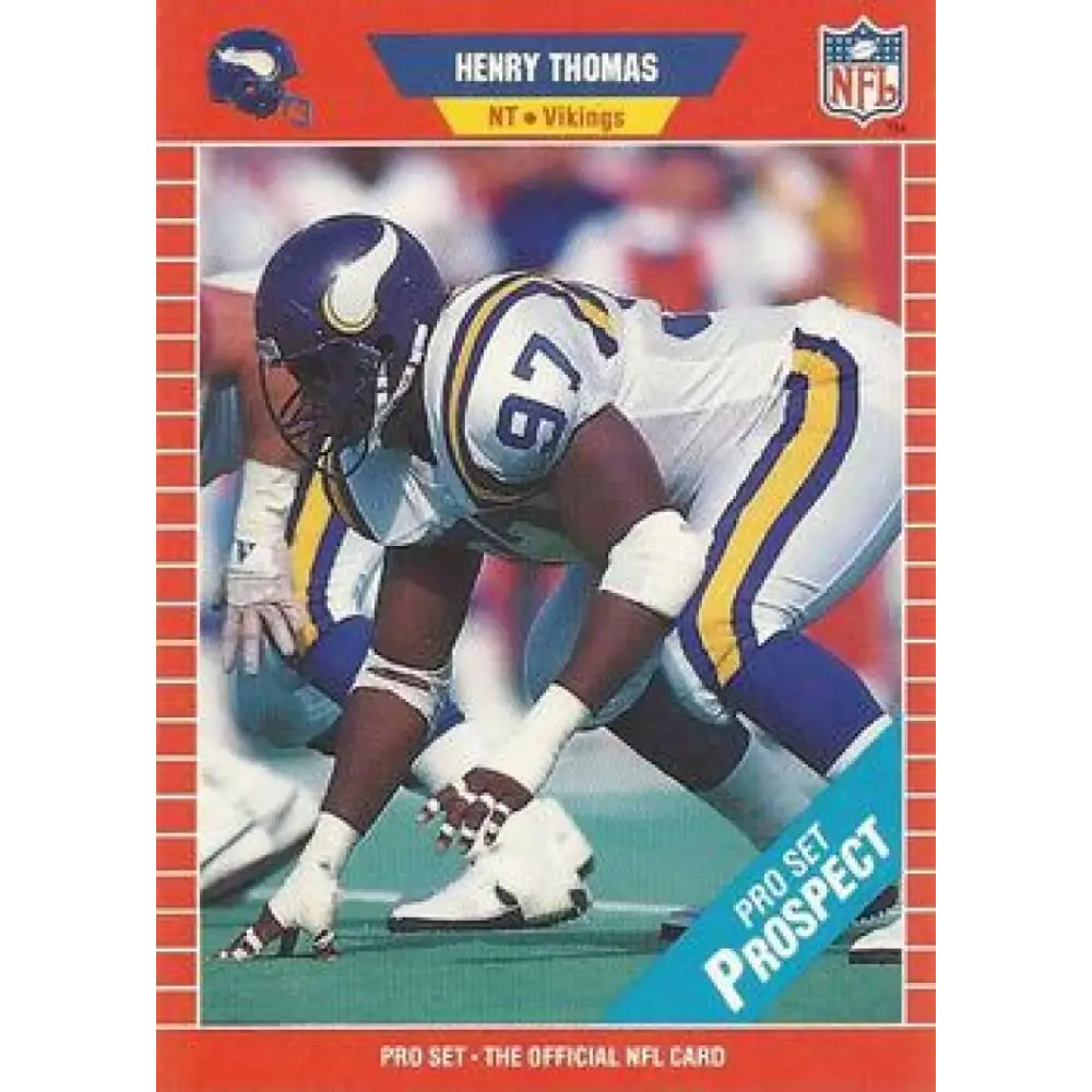 1989 Pro Set #530 Henry Thomas NM-MT Minnesota Vikings Football Card Image 1