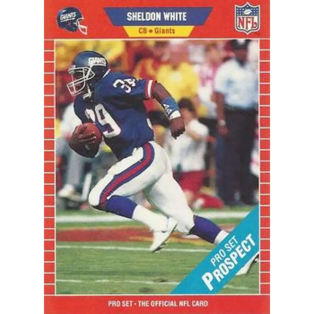 1989 Pro Set #532 Sheldon White NM-MT RC Rookie New York Giants Football Card Image 1