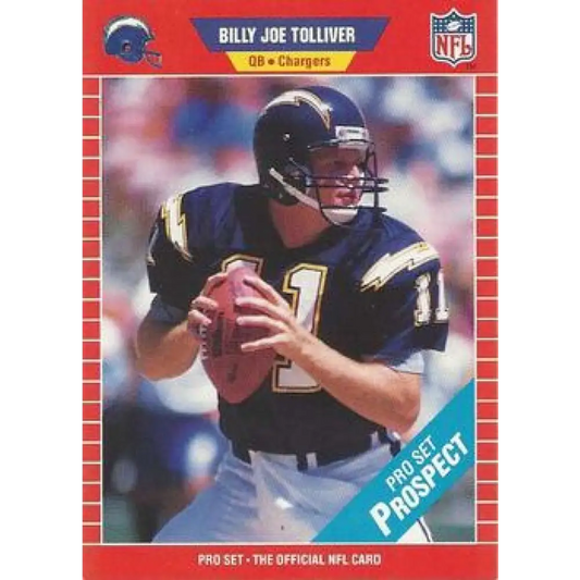 1989 Pro Set #536 Billy Joe Tolliver NM-MT RC Rookie San Diego Chargers Football Card Image 1