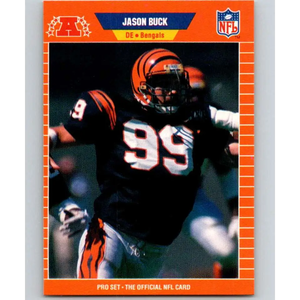 1989 Pro Set #57 Jason Buck NM-MT RC Rookie Cincinnati Bengals Football Card Image 1