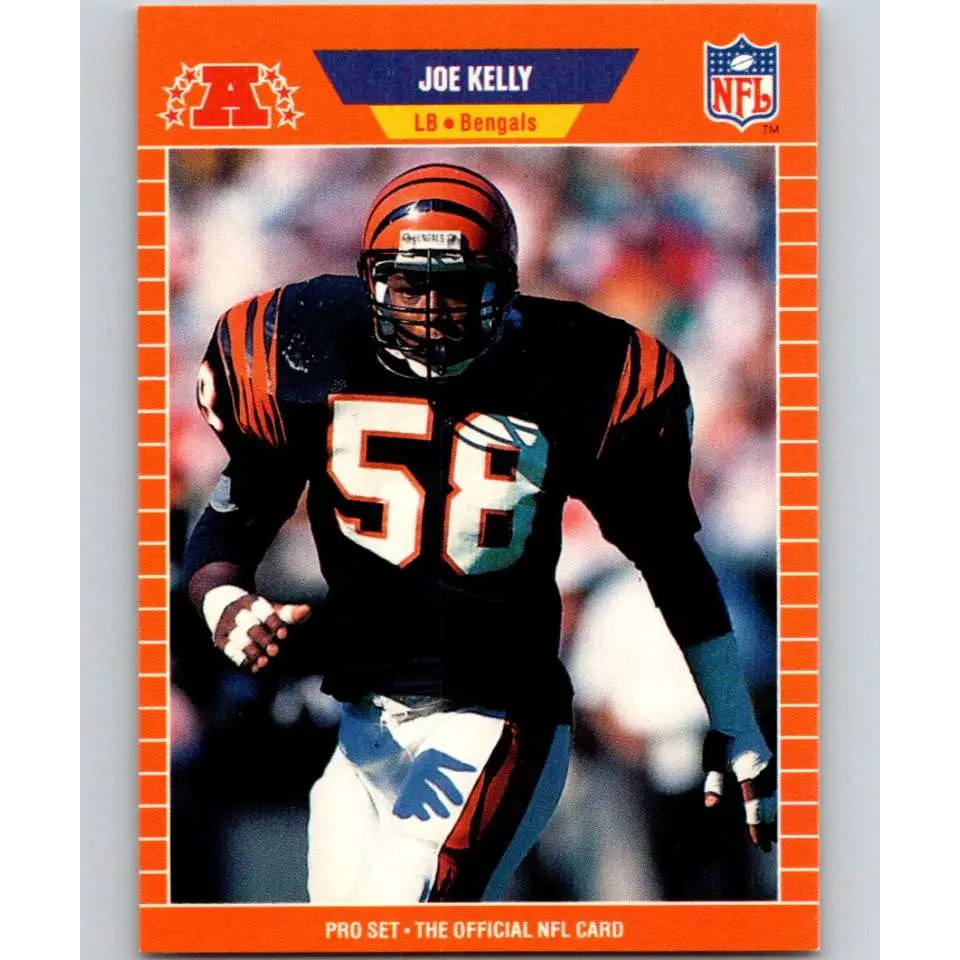 1989 Pro Set #62 Joe Kelly NM-MT RC Rookie Cincinnati Bengals Football Card Image 1
