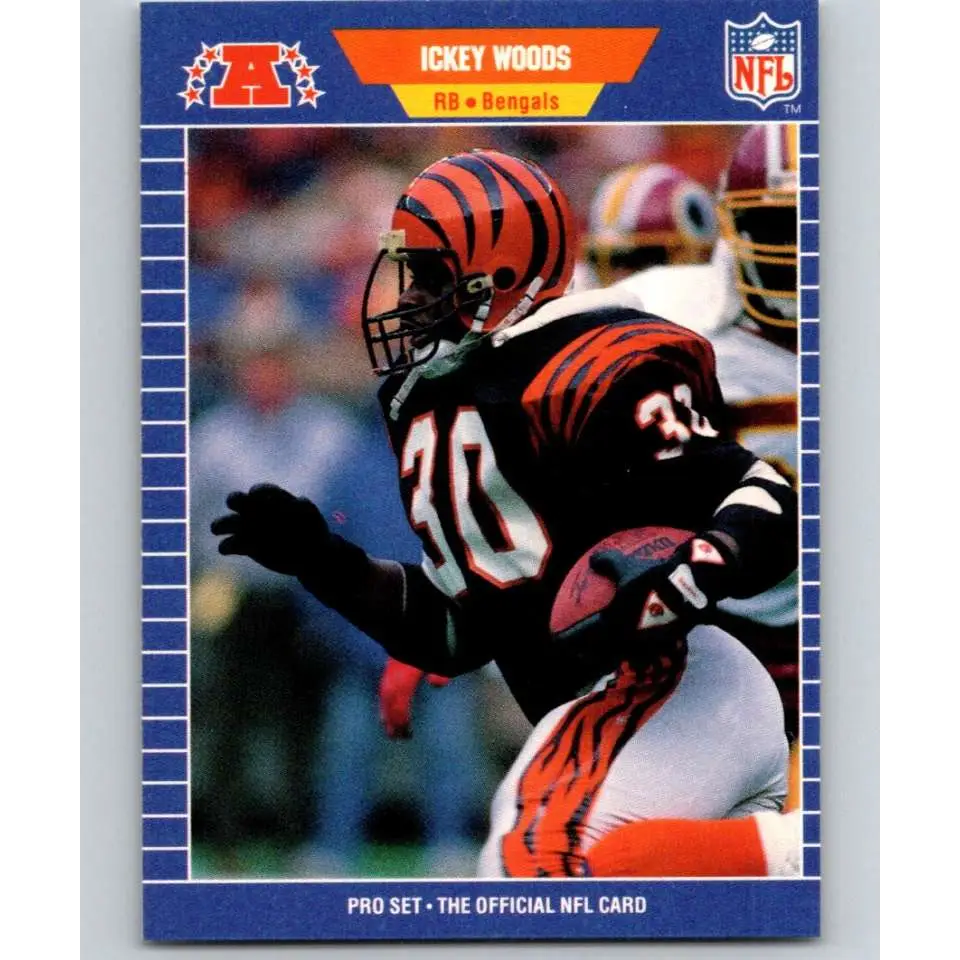 1989 Pro Set #70 Ickey Woods NM-MT RC Rookie Cincinnati Bengals Football Card Image 1