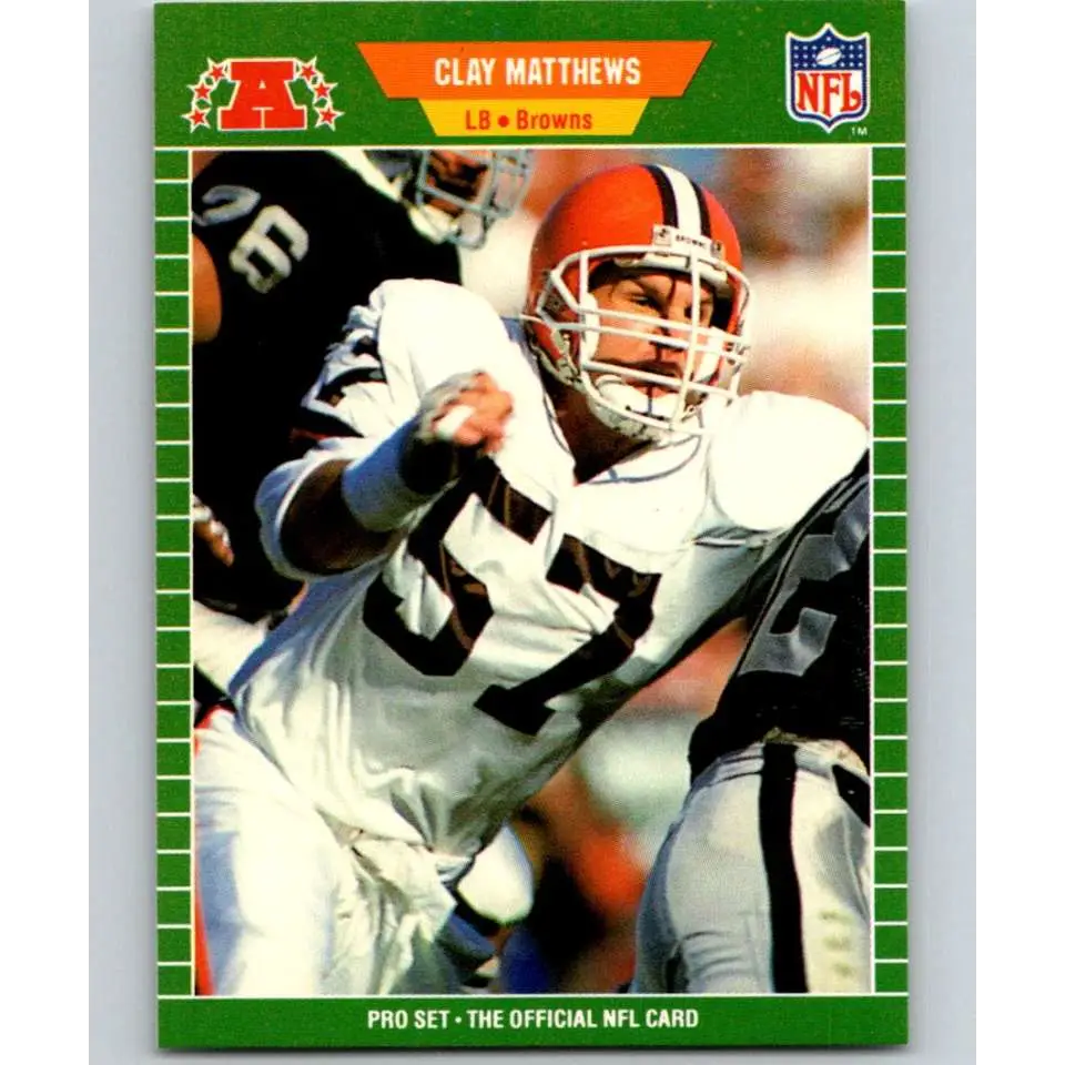 1989 Pro Set #80 Clay Matthews NM-MT Cleveland Browns Football Card Image 1