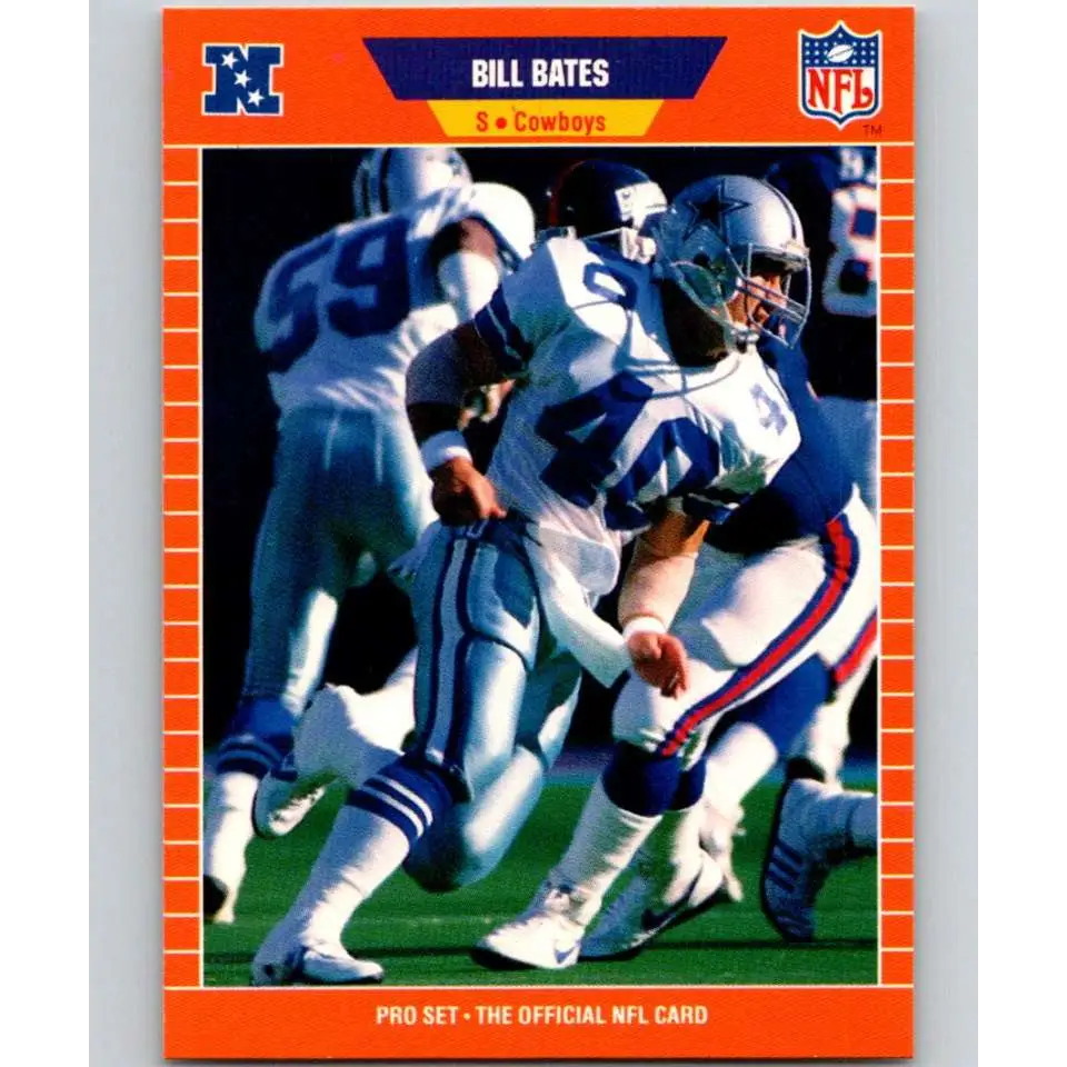 1989 Pro Set #87 Bill Bates NM-MT Dallas Cowboys Football Card Image 1