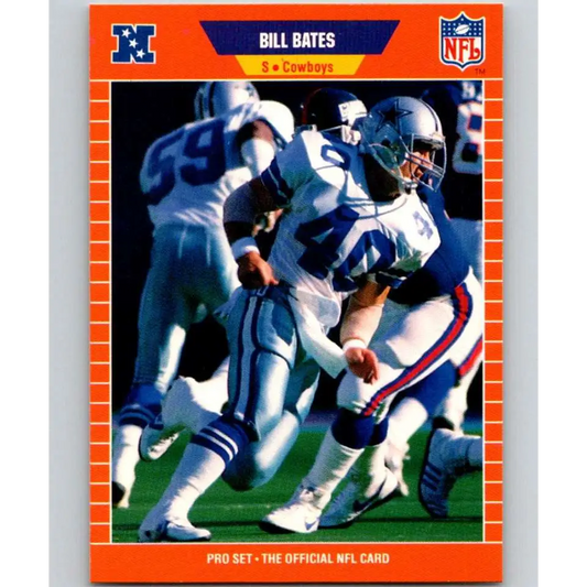 1989 Pro Set #87 Bill Bates NM-MT Dallas Cowboys Football Card Image 1