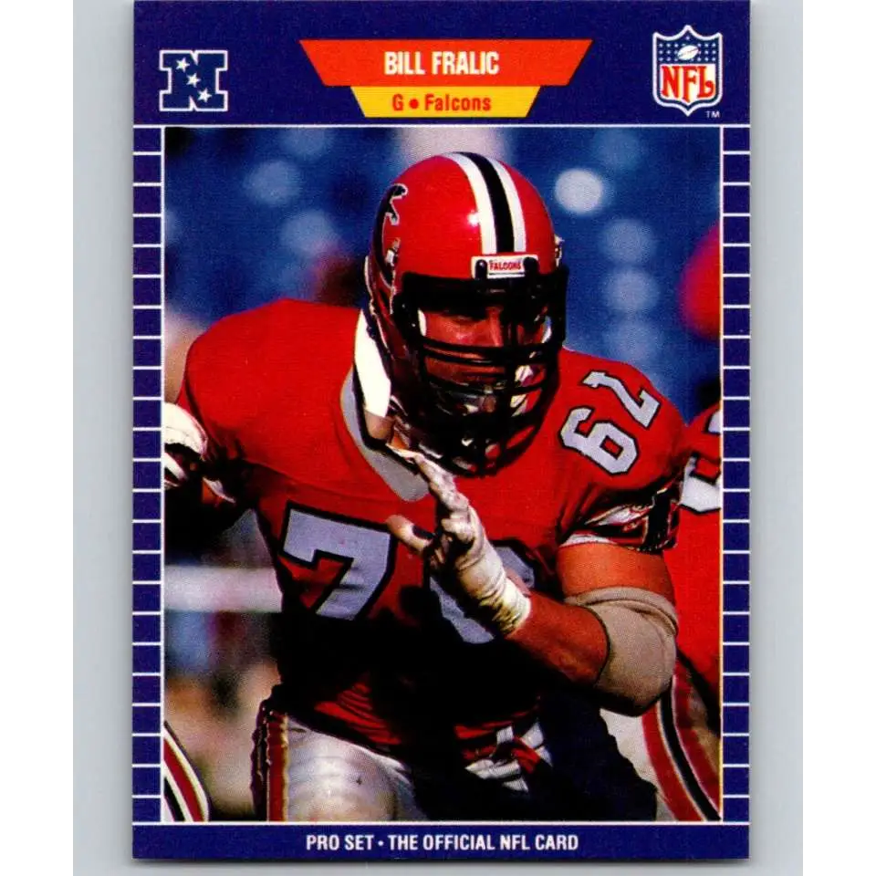 1989 Pro Set #9 Bill Fralic NM-MT Atlanta Falcons Football Card Image 1