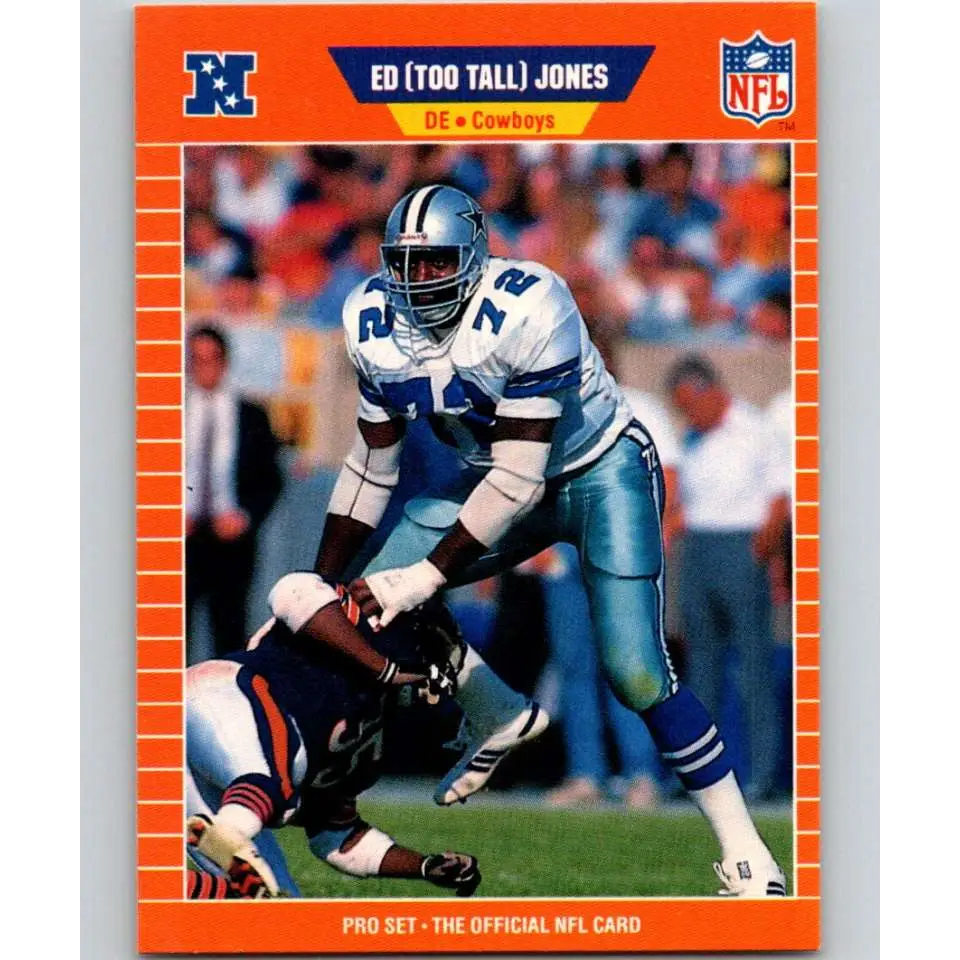 1989 Pro Set #91 Ed Too Tall Jones NM-MT Dallas Cowboys Football Card Image 1