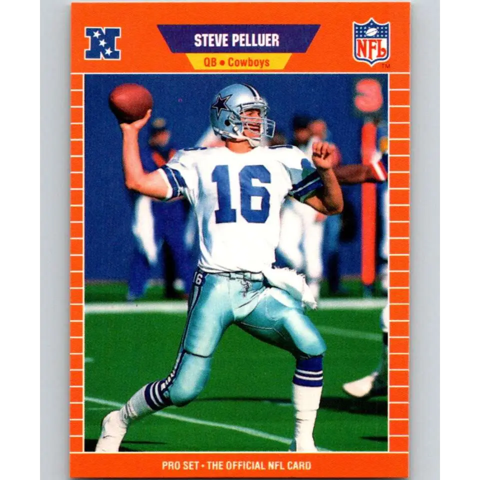 1989 Pro Set #95 Steve Pelluer NM-MT Dallas Cowboys Football Card Image 1