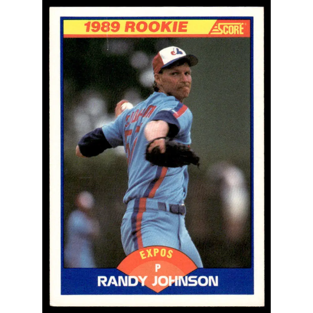 1989 Score #645 Randy Johnson EX/NM Montreal Expos Baseball Card Image 1
