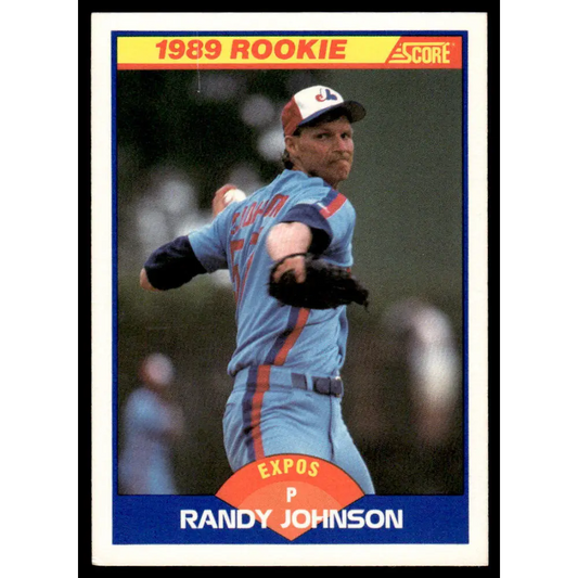 1989 Score #645 Randy Johnson EX/NM Montreal Expos Baseball Card Image 1