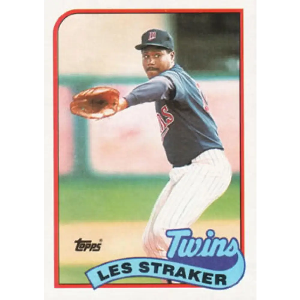 1989 Topps #101 Les Straker NM-MT Minnesota Twins Baseball Card Image 1