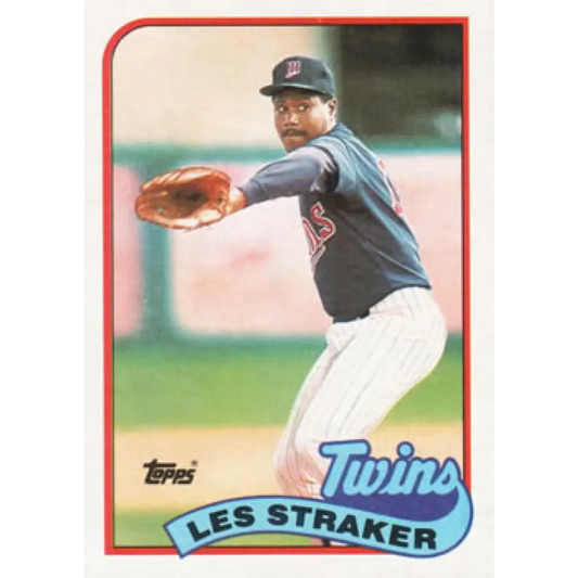 1989 Topps #101 Les Straker NM-MT Minnesota Twins Baseball Card Image 1