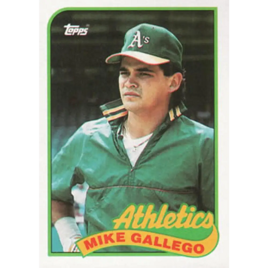 1989 Topps #102 Mike Gallego NM-MT Oakland Athletics Baseball Card Image 1