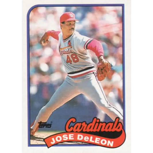 1989 Topps #107 Jose DeLeon NM-MT St. Louis Cardinals Baseball Card Image 1