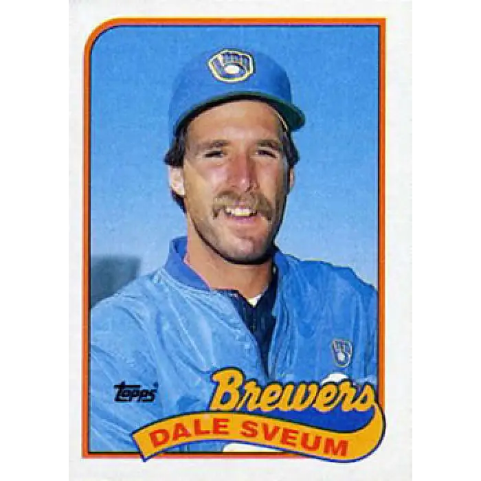 1989 Topps #12 Dale Sveum NM-MT Milwaukee Brewers Baseball Card Image 1