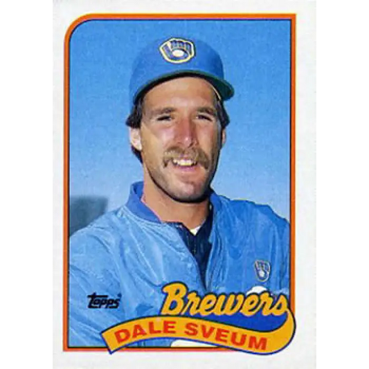 1989 Topps #12 Dale Sveum NM-MT Milwaukee Brewers Baseball Card Image 1