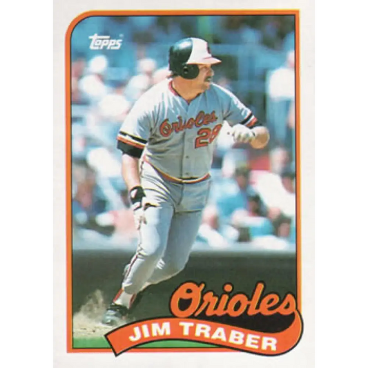 1989 Topps #124 Jim Traber NM-MT Baltimore Orioles Baseball Card Image 1