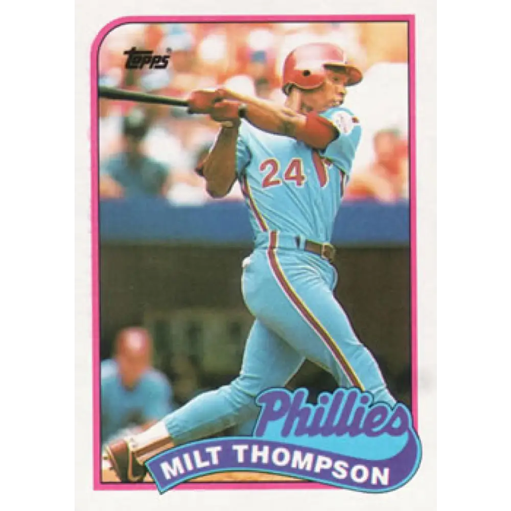 1989 Topps #128 Milt Thompson NM-MT Philadelphia Phillies Baseball Card Image 1