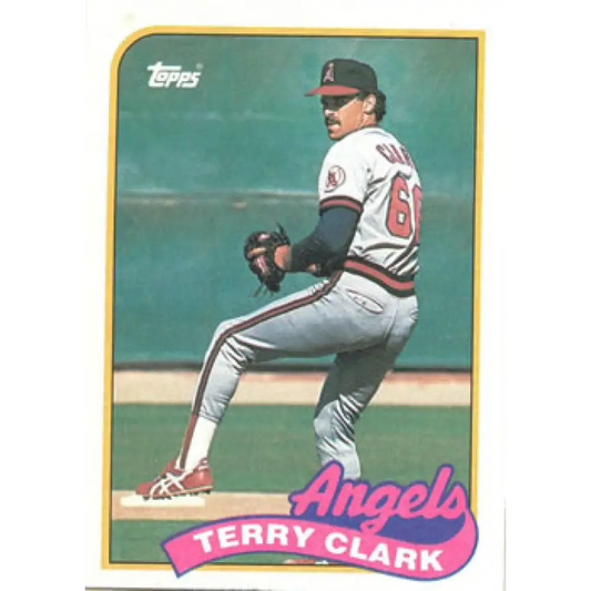 1989 Topps #129 Terry Clark NM-MT RC Rookie California Angels Baseball Card Image 1