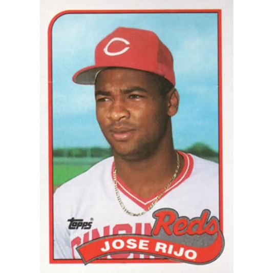 1989 Topps #135 Jose Rijo NM-MT Cincinnati Reds Baseball Card Image 1