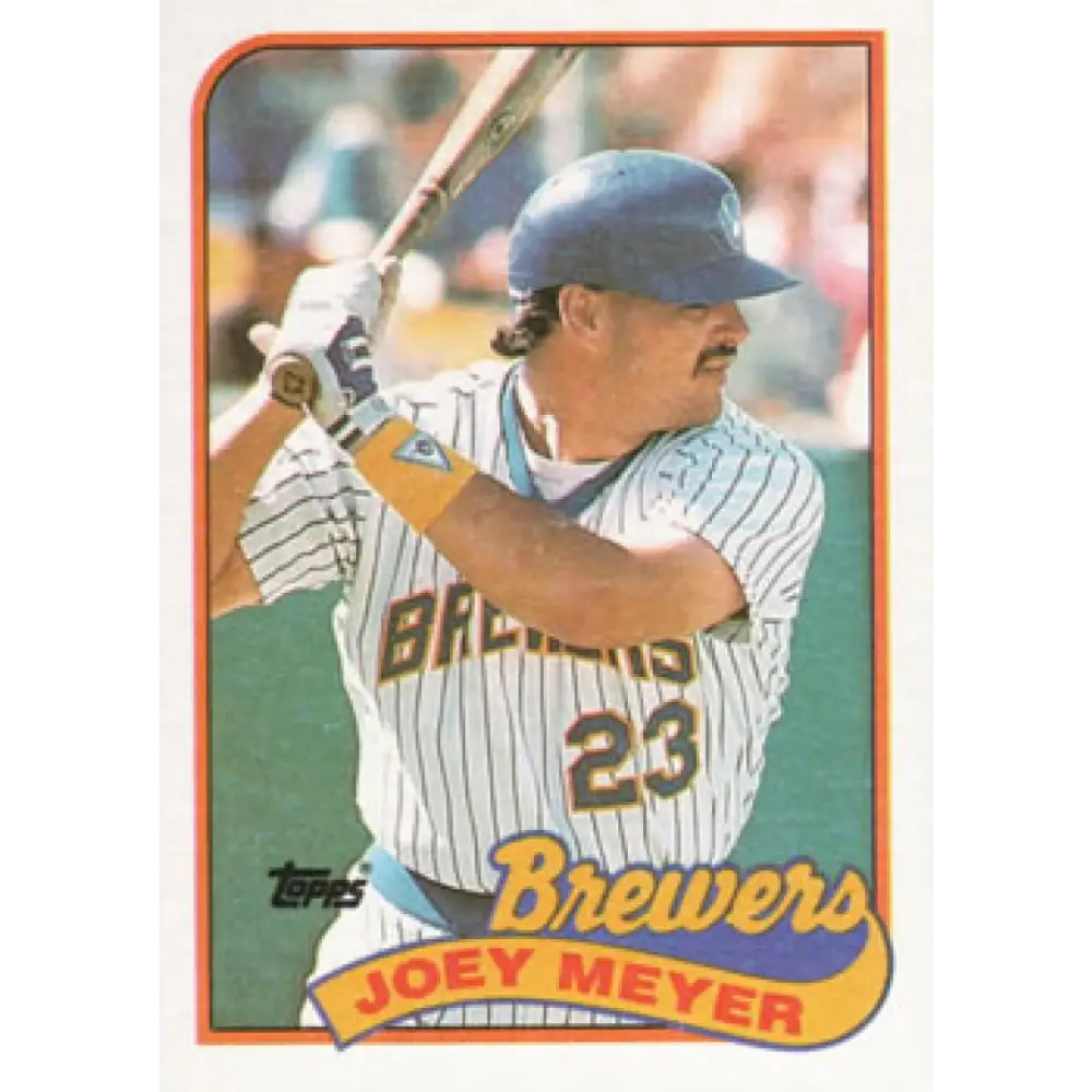 1989 Topps #136 Joey Meyer NM-MT Milwaukee Brewers Baseball Card Image 1
