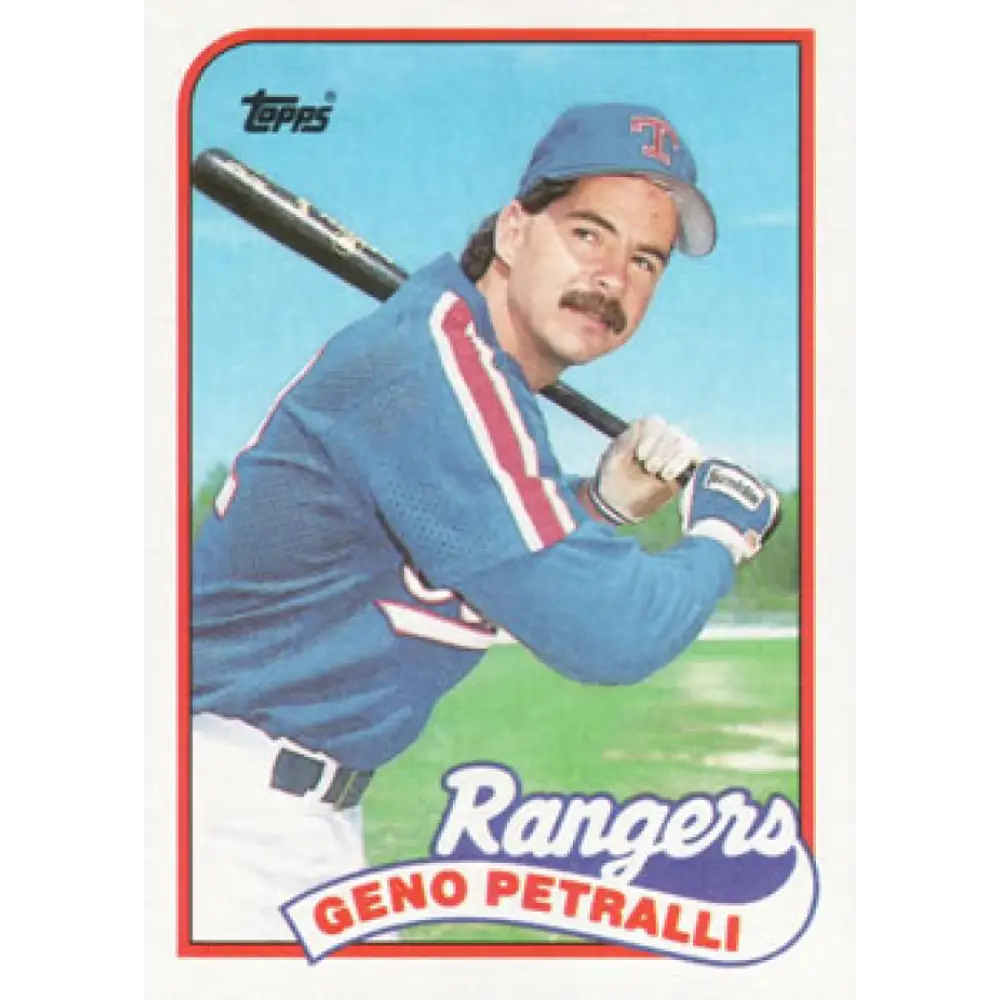 1989 Topps #137 Geno Petralli NM-MT Texas Rangers Baseball Card Image 1