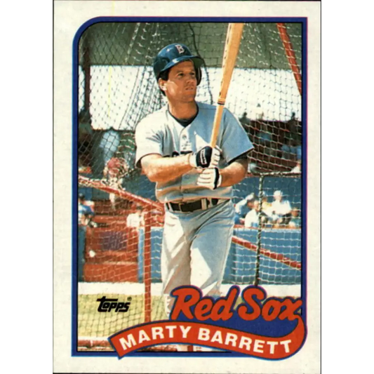 1989 Topps #155 Marty Barrett NM-MT Boston Red Sox Baseball Card Image 1