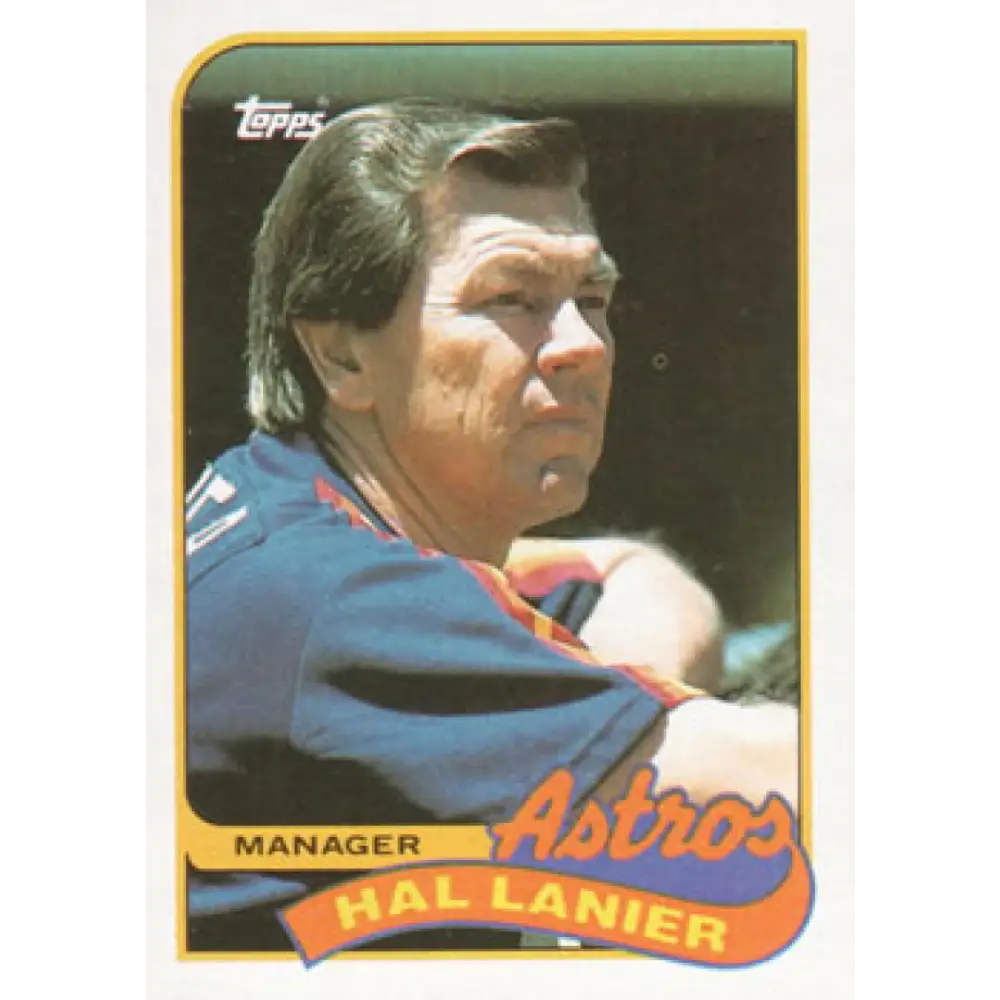 1989 Topps #164 Hal Lanier MG NM-MT Houston Astros Baseball Card Image 1