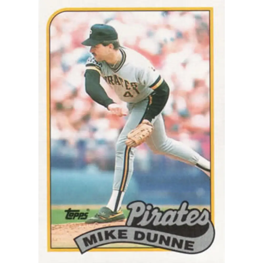 1989 Topps #165 Mike Dunne UER NM-MT Pittsburgh Pirates Baseball Card Image 1