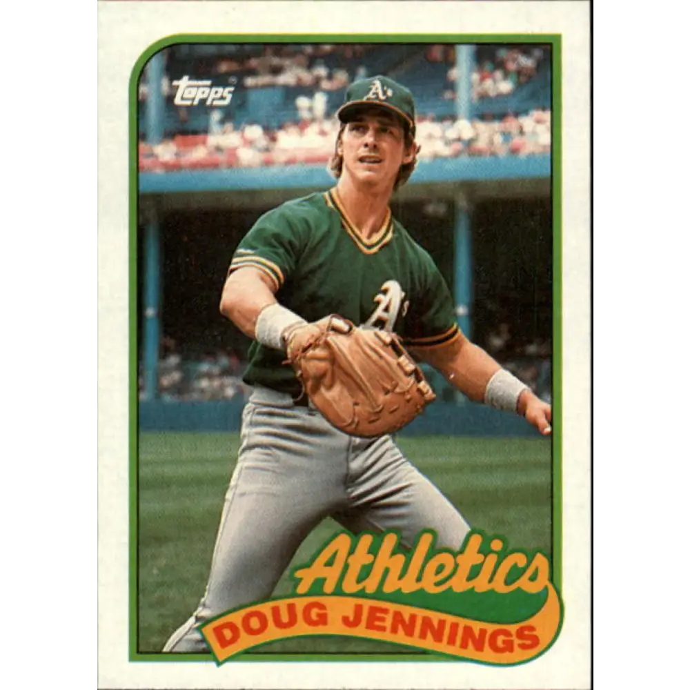 1989 Topps #166 Doug Jennings NM-MT RC Rookie Oakland Athletics Baseball Card Image 1
