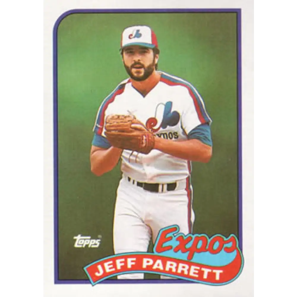 1989 Topps #176 Jeff Parrett NM-MT Montreal Expos Baseball Card Image 1