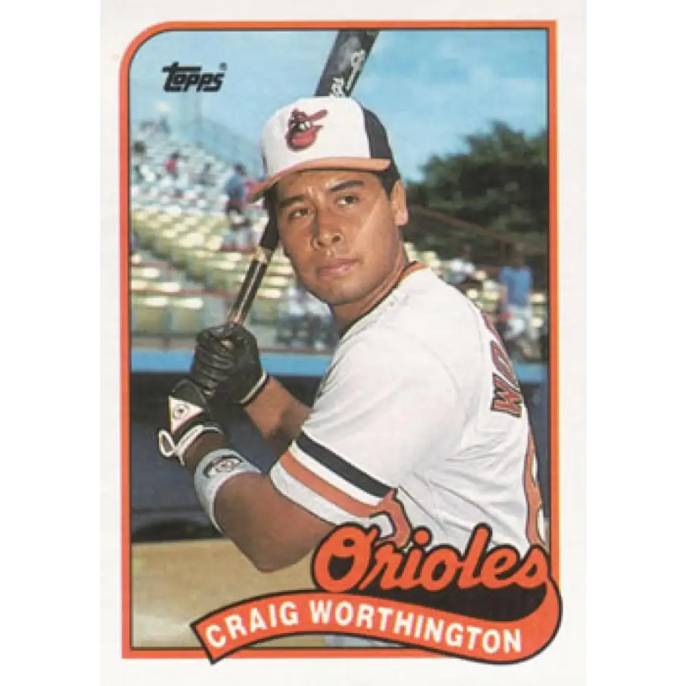 1989 Topps #181 Craig Worthington NM-MT Baltimore Orioles Baseball Card Image 1