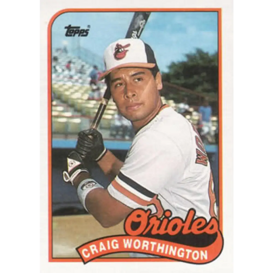 1989 Topps #181 Craig Worthington NM-MT Baltimore Orioles Baseball Card Image 1